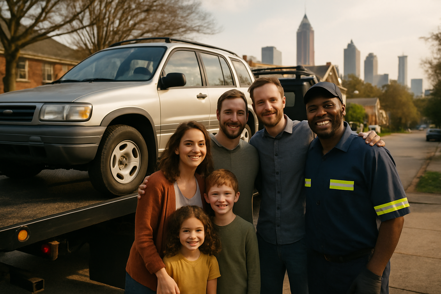 Vehicle donation moment in Atlanta